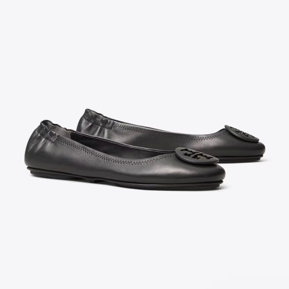 Tory Burch - Minnie Travel Ballet Flat - Black - Women’s Size 9